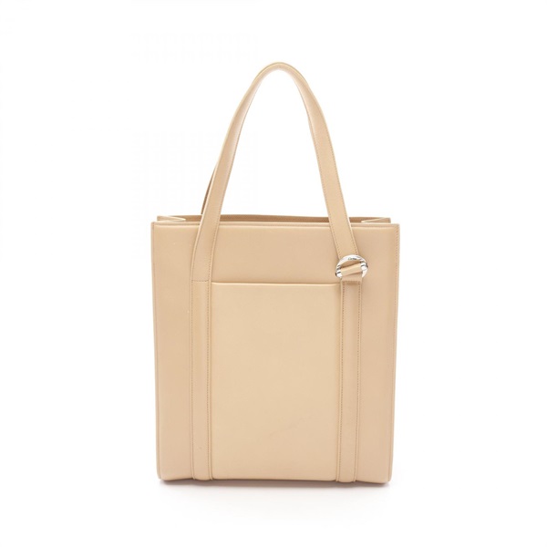 CARTIER Cabochon Hand Tote Bag leather Beige Used Women