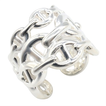 HERMES Chaine d'Ancre Enchainee GM Ring Silver925 Used unisex US size 7 #54