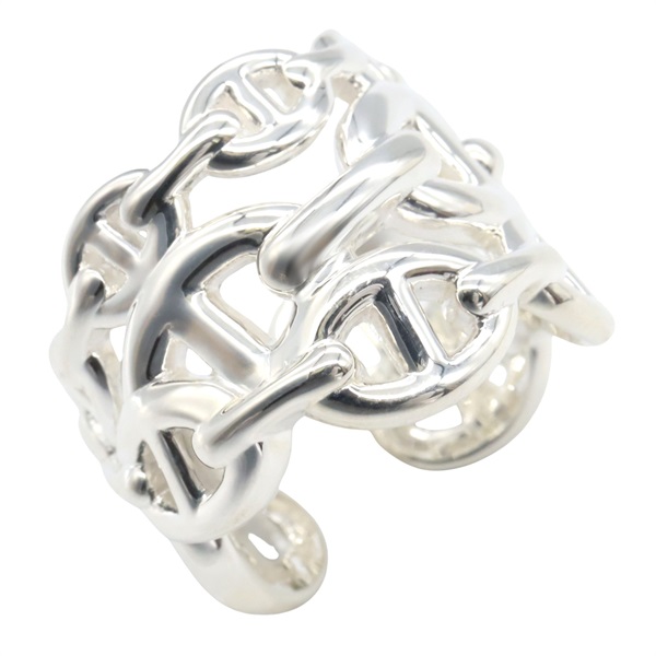HERMES Chaine d'Ancre Enchainee GM Ring Silver925 Used unisex US size 7 #54