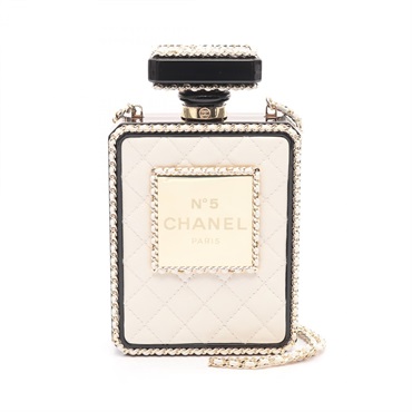 CHANEL No.5 COCO Mark chain crossbody Shoulder Bag perfume box leather GHW