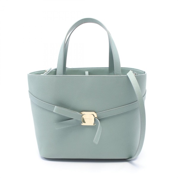 Salvatore Ferragamo Vara ribbon 2way shoulder Handbag leather Green Used Women