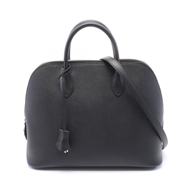 HERMES Bolide1923 30 2way shoulder Handbag Clemence leather Black Used W SHW