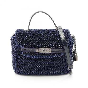 ANTEPRIMA Kate Medium Shoulder Handbag PB15FDP1F4 canvas Fabric Blue Used