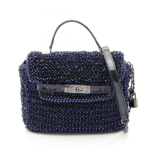 ANTEPRIMA Kate Medium Shoulder Handbag PB15FDP1F4 canvas Fabric Blue Used