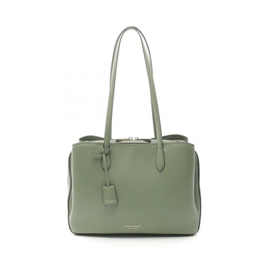 Kate Spade Hudson Large Work Shoulder Tote Bag K8822 leather Green Used Women