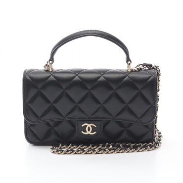CHANEL Matelasse Phone Case chain crossbody Shoulder Bag AP3226 Lambskin GHW BK