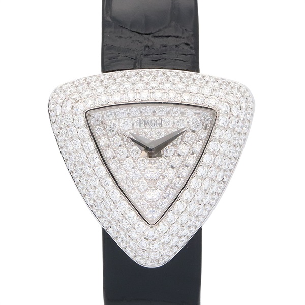 PIAGET Limelight Triangle Diamond Wrist Watch P10318 Quartz 18KWG Used Women