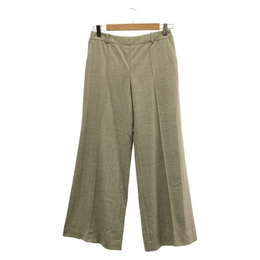 CHANEL Checked Pants P22290V13192 Wool Cashmere Beige Used Women 36