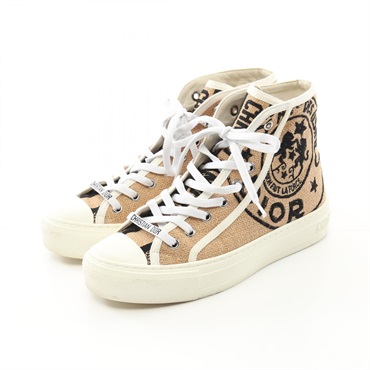 Dior WALK'N'DIOR Oblique Embroidery sneakers shoes #36 canvas Beige Black Used