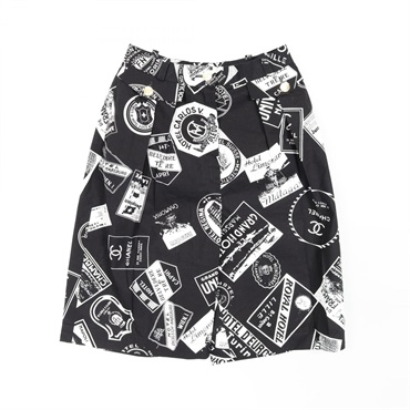 CHANEL Short Pants P190078 Cotton Black White Used Women 38