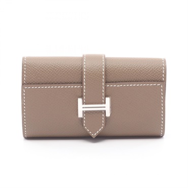 HERMES Bearn key holder case Y Epsom leather Etoupe Grey Used SHW