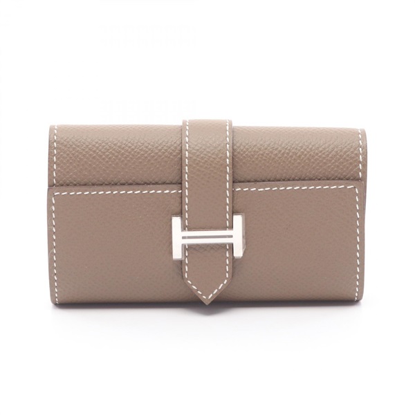 HERMES Bearn key holder case Y Epsom leather Etoupe Grey Used SHW