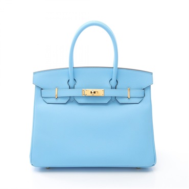 HERMES Birkin 30 Handbag Epsom leather Blue Celeste Used Women GHW D