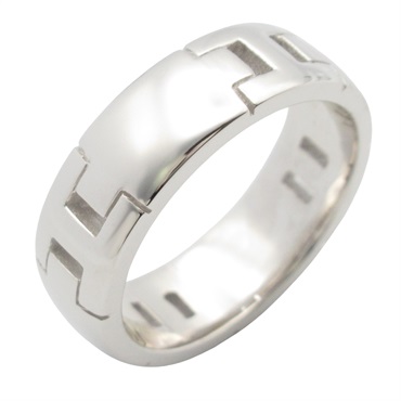 HERMES Hercules Ring 18KWG White Gold Used unisex US size 5.75 #51