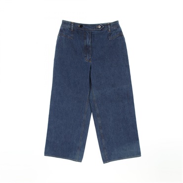 CHANEL COCO Mark button Denim jeans P12507V07228 cotton Blue Used Women #42 CC