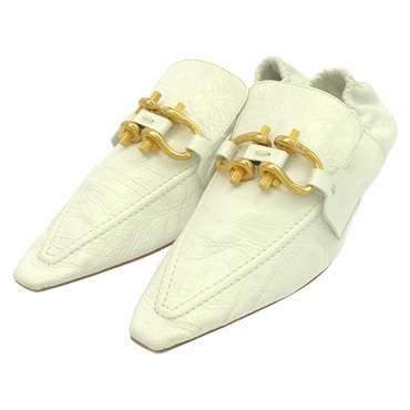 BOTTEGA VENETA Pumps Flats Leather White Size 35.5 Used Women