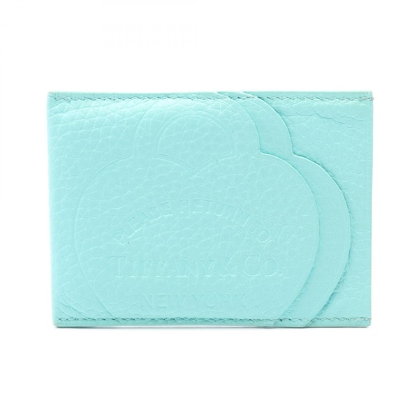 TIFFANY＆CO Return to TIFFANY & Co. Card Case leather Blue Used Women