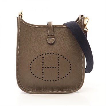 HERMES Evelyne TPM Amazon Shoulder crossbody Bag W Taurillon Clemence Etoupe GHW