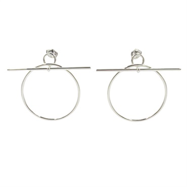 HERMES Loop MM Pierced earrings boucle doreilles Silver925 Used