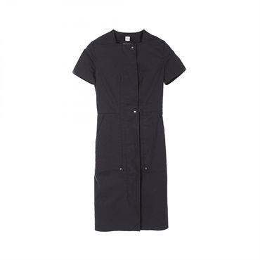 HERMES Dress short sleeves #34 cotton Navy Used