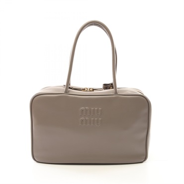 Miu Miu beau Hand bag 5BB117 leather Beige sand Used