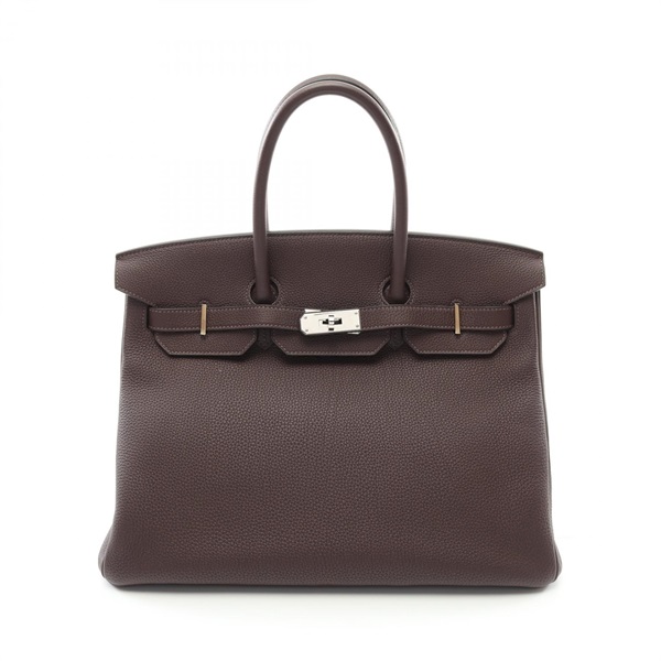 HERMES Birkin 35 Handbag Togo leather Brown Chocolat Used Women C SHW