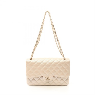 CHANEL Jumbo Matelasse 30 Classic Large W Flap chain Shoulder Bag A58600 leather