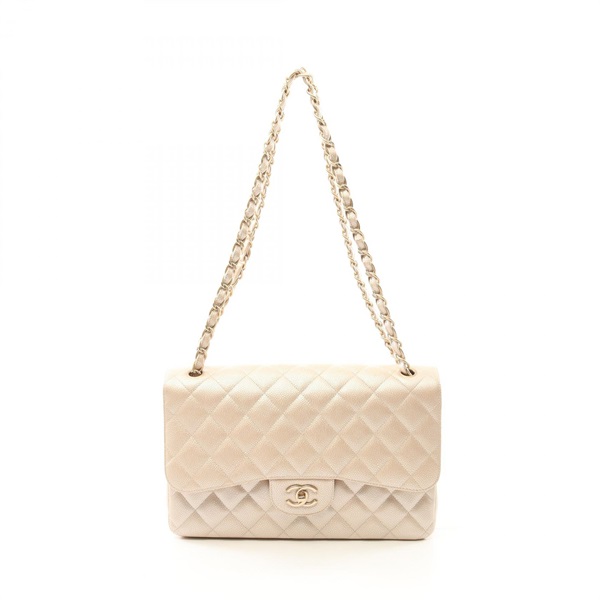CHANEL Jumbo Matelasse 30 Classic Large W Flap chain Shoulder Bag A58600 leather