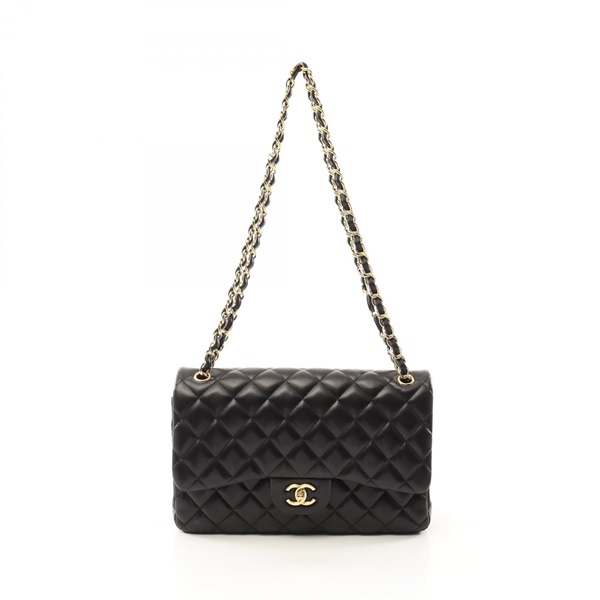 CHANEL Jumbo Matelasse 30 Classic Large W Flap chian Shoulder Bag A58600 leather
