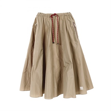 Miu Miu Drawstring Skirt MG2250 Polyester Beige #36 Used Women