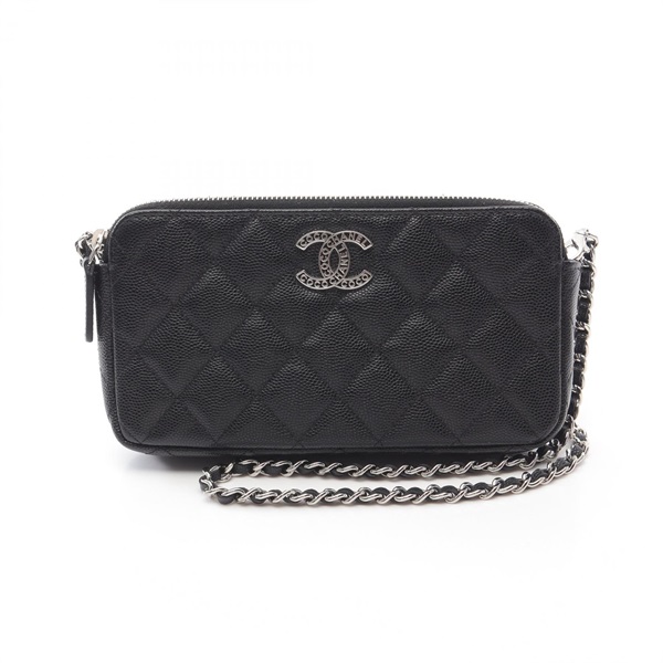 CHANEL Matelasse chain Shoulder crossbody Bag purse AP3837 leather Black SHW