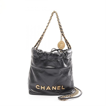CHANEL chanel 22 mini chain 2way crossbody Shoulder Bag AS3980 leather Black GHW