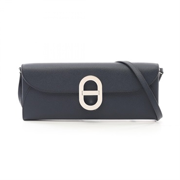 HERMES Chaine dancre to go Shoulder Bag Epsom leather Navy Used Women B SHW