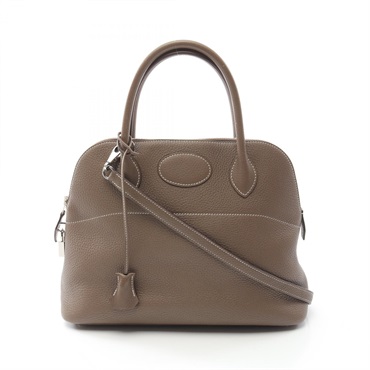 HERMES Bolide31 2way Handbag Clemence leather Brown Etoupe Grey Used Women A SHW