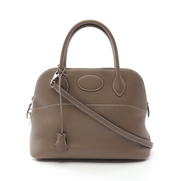 HERMES Bolide31 2way Handbag Clemence leather Brown Etoupe Grey Used Women A SHW
