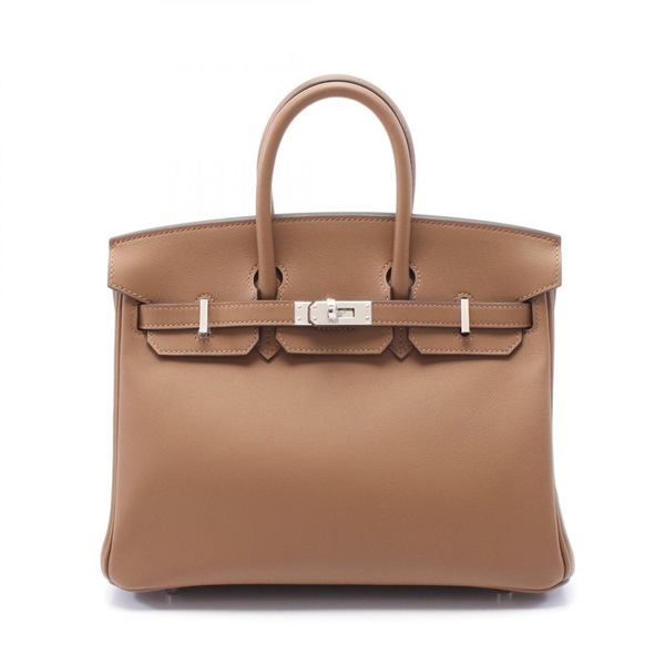 HERMES Birkin 25 Verso Hand bag W Swift leather Alezan Beige marfa SHW