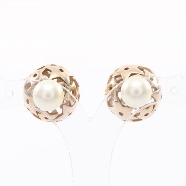 Christian Dior Pierced earrings stars Gold Plated Artificial pearl Used