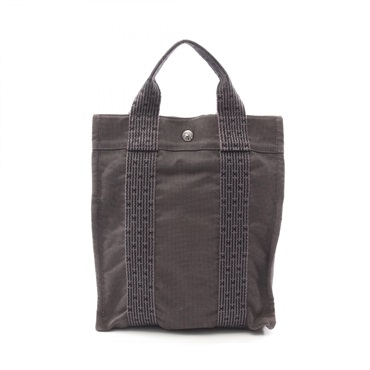 HERMES Herline Ad PM Rucksack Backpack Nylon Canvas Gray SHW Used Unisex