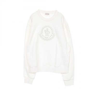 MONCLER Logo sweat Pullover 8G00028 cotton Nylon White #M Used Women