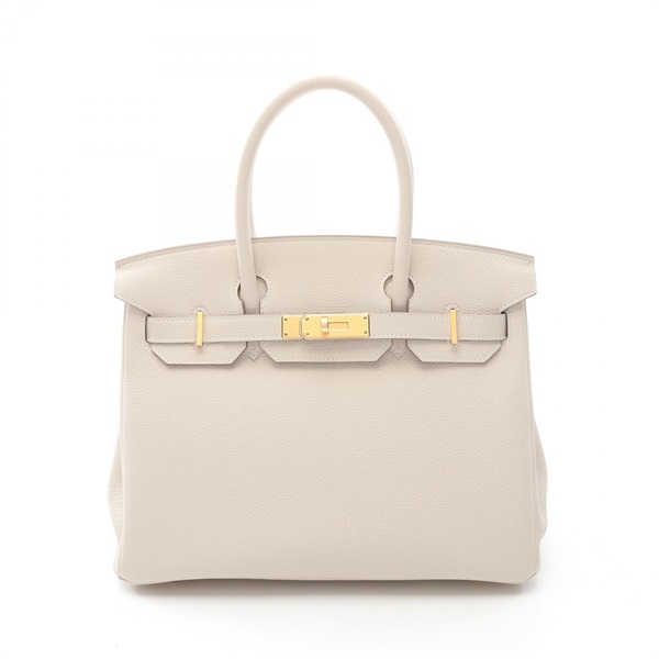 HERMES Birkin 30 Hand bag K Togo leather craie GHW