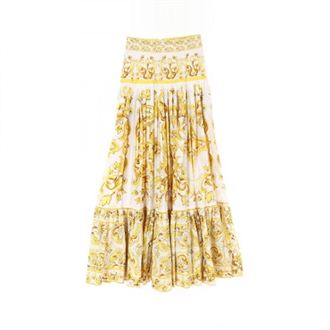 DOLCE & GABBANA skirt cotton Yellow White Multicolor Used Women size 38