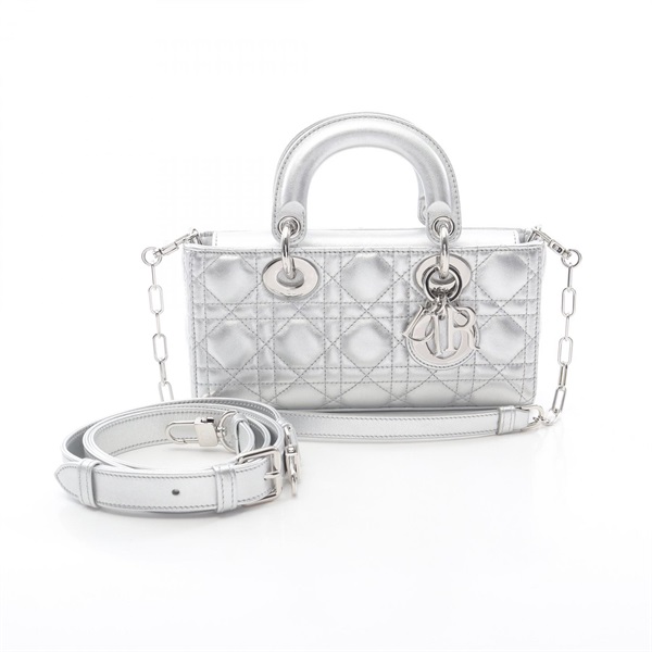 Dior Lady D-Joy Small Shoulder Crossbody Handbag M0613PWEC leather Used Women