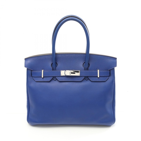 HERMES Birkin 30 Handbag O Swift leather Blue electric Used Women SHW