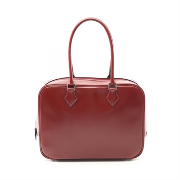 HERMES Plume 28 Handbag D Box calf leather Rouge H Used SHW