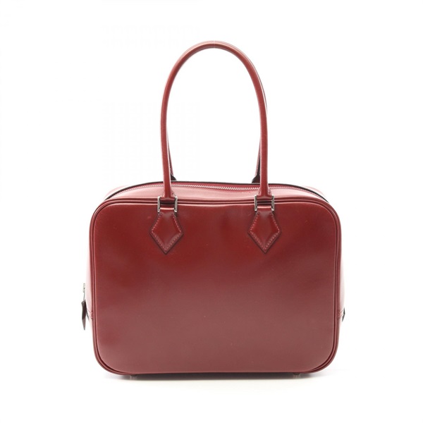 HERMES Plume 28 Handbag D Box calf leather Rouge H Used SHW