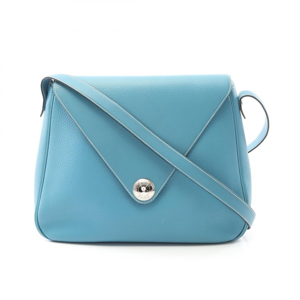HERMES Christine Shoulder Bag C Taurillon Clemence leather Blue jean Used SHW