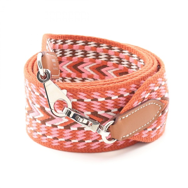 HERMES Bandouliere single Zigzag Shoulder strap Y Swift leather canvas Brown SHW