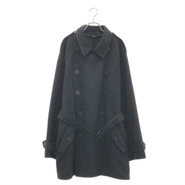 HERMES Coat Trench coat cashmere Navy Used Women size 52