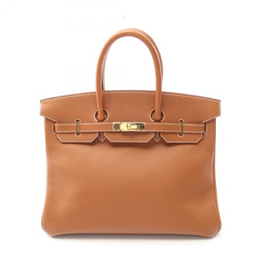 HERMES Birkin 35 Handbag C Togo leather Brown Gold Used GHW women