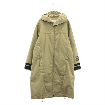 CHANEL Sleeve logo long coat hoodie P20000V11805 polyester Beige Used Women #38